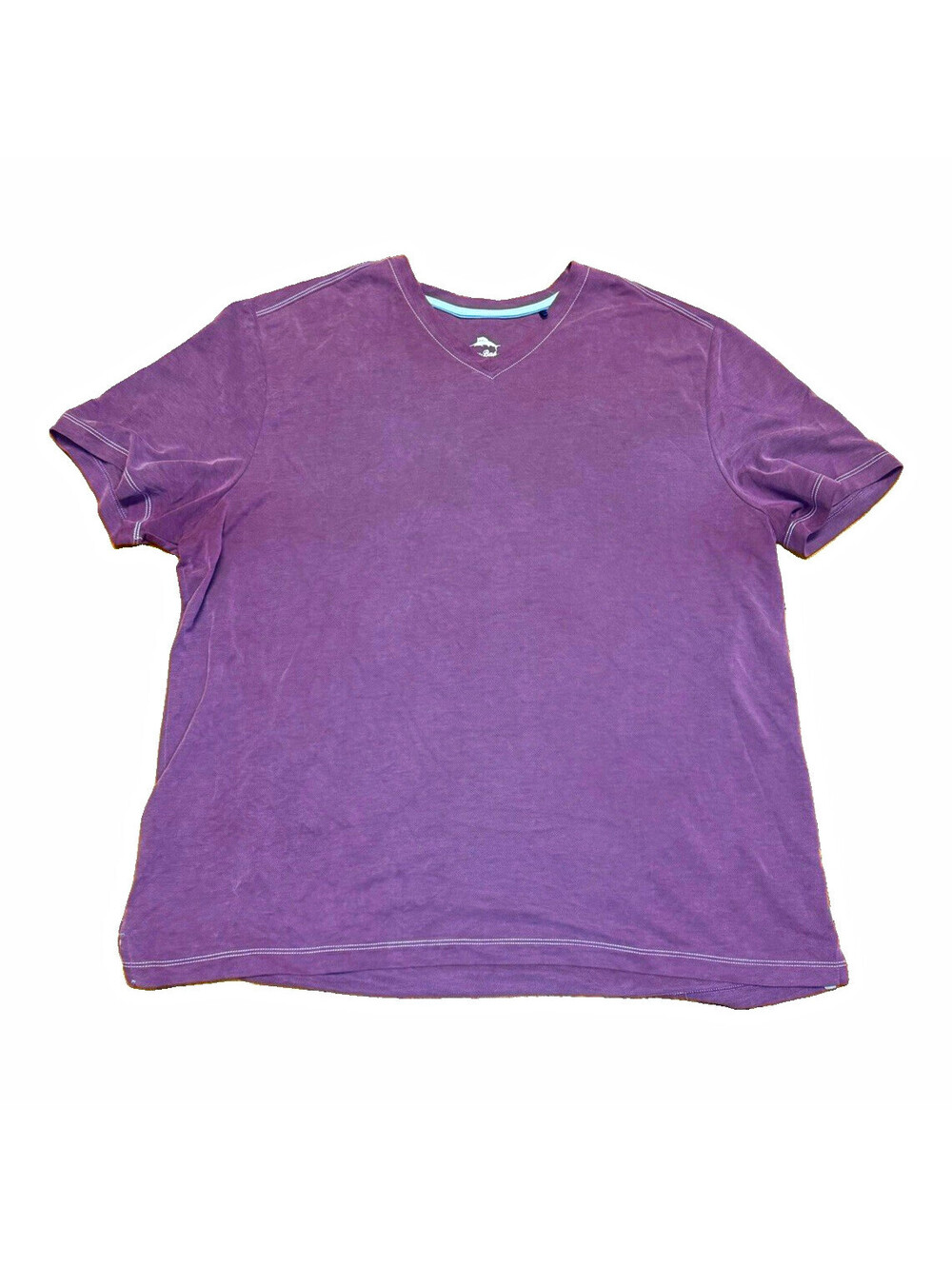 Tommy Bahama Men's 3XL Big & Tall Purple Solid Logo Marlin V Neck Tee